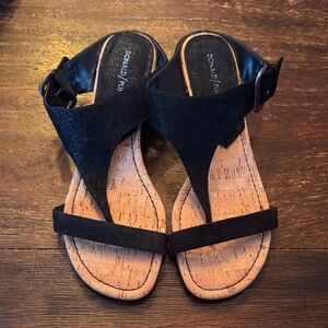Donald J. Pliner Black Cork Sandals